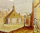the church from upper State Street - early 1800s