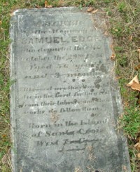 gravestone of Samuel Edge now at Albany Rural Cemetery