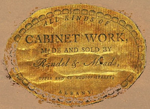 furniture label of Randel and Meads