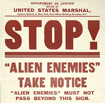 Poster: Stop! Alien Enemies Take Notice