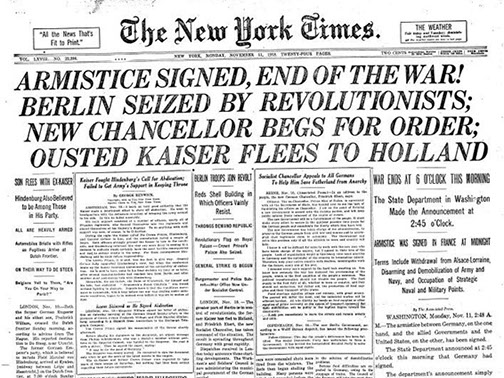 New York Times, November 11, 1918