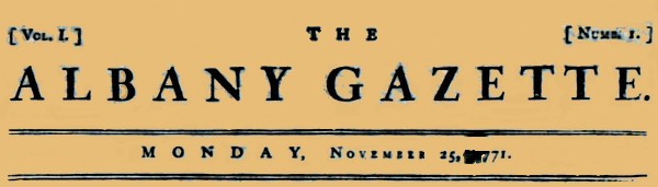 masthead of the first issue - November 1771