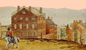 Van Rensselaer's house from a James Eights painting