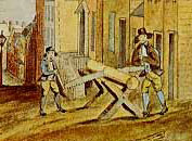 Men at Work on upper State Street - about 1800