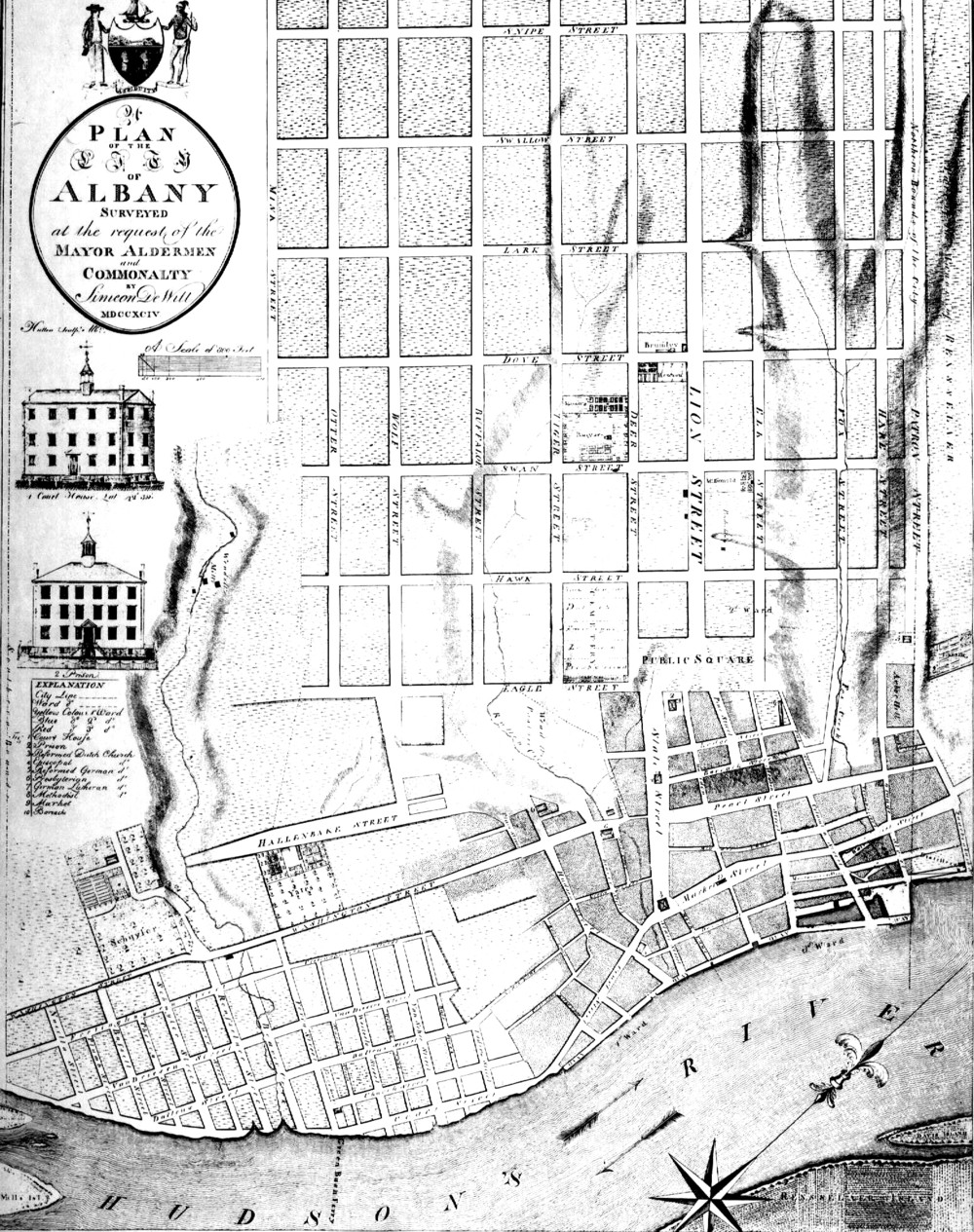 1790s Albany Map New York Street Plans