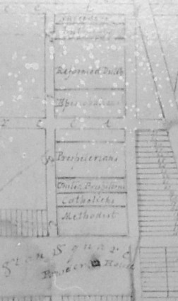 detail showing church plots in the State Street cemetery - 1809
