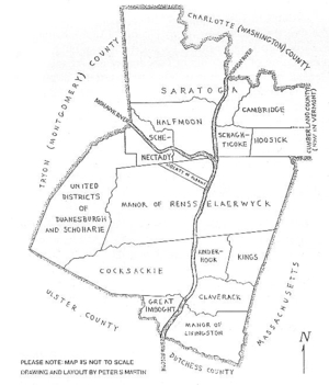 diagram showing Albany County districts about 1772