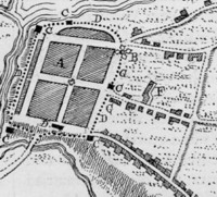 Engraving of Schenectady about 1750