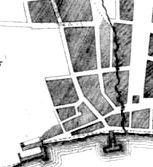 detail from a map of 1770 focused on Southside