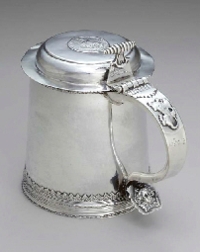 silver tankard made by Coenradt Ten Eyck