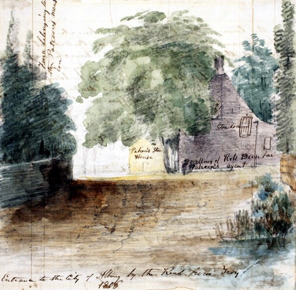 sketch by James Eights of the house of the patroon's agent in 1806