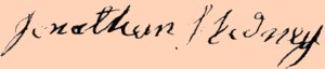 signature from Jonathan Kidney's pension application in 1833