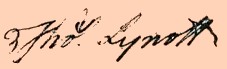signature of Thomas Lynott