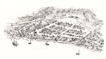 1686 Overview - the layout of an early American community