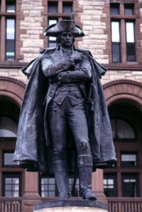 statue of Philip Schuyler in front of City Hall
