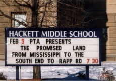 Hackett Middle School marquee